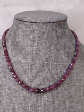 Jay King Faceted Raspberry Sapphire Gemstone Necklace